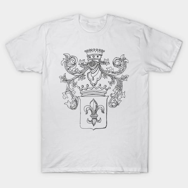 Fantasy coat of arms black T-Shirt by Ezhael